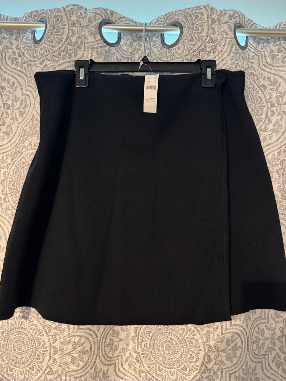 J. Crew Black Mini A-Line Sweater Skirt w/ Wrap Detail
